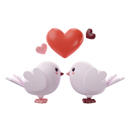 Pájaros del amor  3D Icon