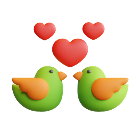 Pájaros del amor  3D Icon