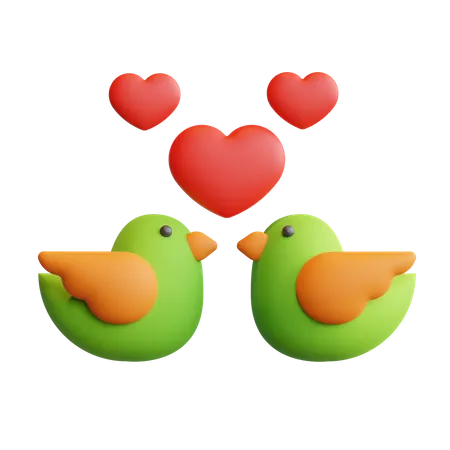 Pájaros del amor  3D Icon