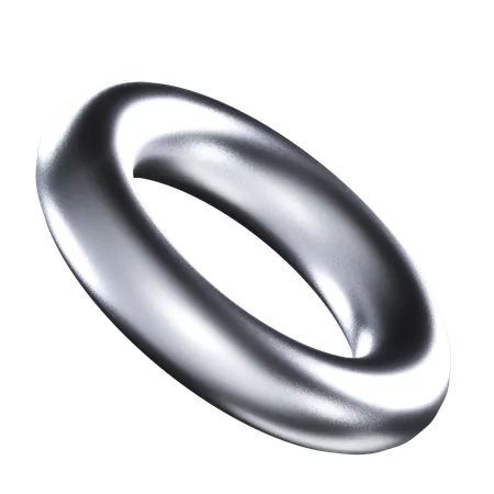 Torus With Silver Color Illustration In 3 D Design 3D Icon
