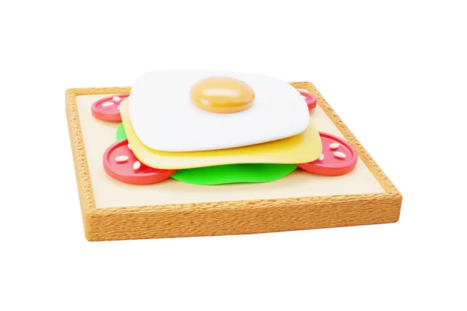 Tostadas con huevo  3D Icon