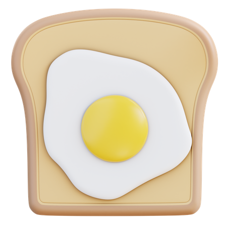 Tostadas y huevos  3D Icon