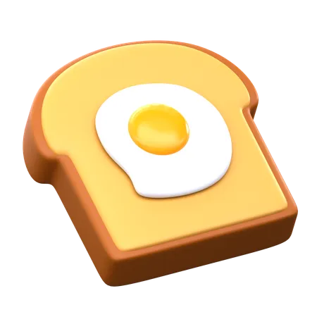 Tostadas y huevos  3D Icon