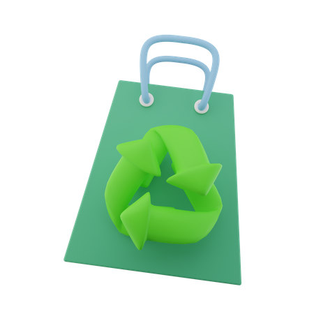 Tote Bag Green  3D Icon
