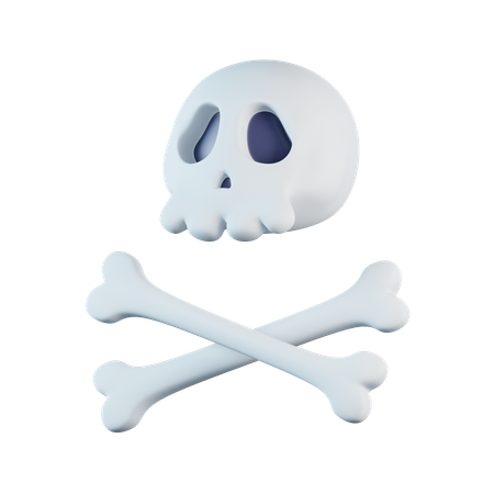 Totenkopf mit gekreuzten Knochen  3D Icon