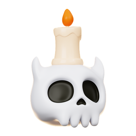 Totenkopf mit Kerze  3D Icon