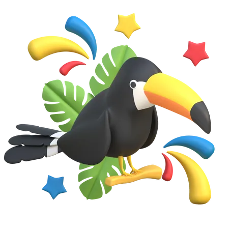 Toucan Bird Icon Rio Festival Brazil 3 D Illustration 3D Icon