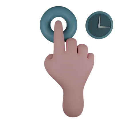 Touch And Hold Gesture 3D Illustration