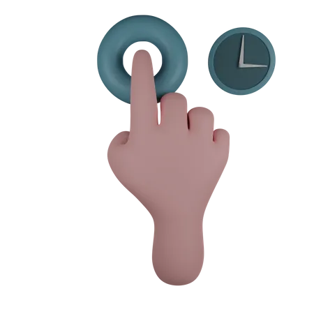 Touch And Hold Gesture  3D Illustration