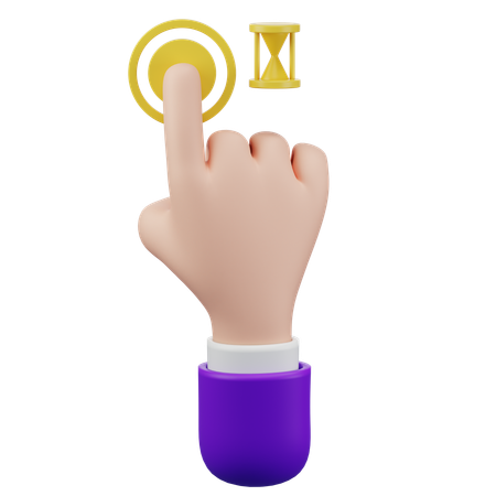 Touch And Hold Hand Gesture  3D Icon