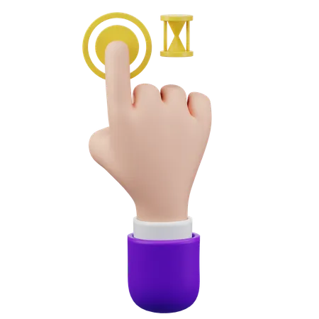 Touch And Hold Hand Gesture  3D Icon