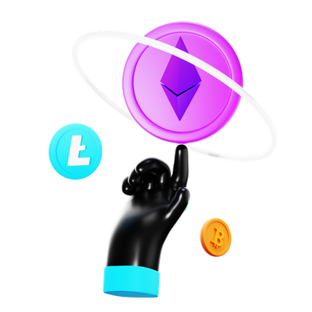 Touch Cryptocurrency  3D Icon