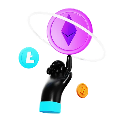 Touch Cryptocurrency  3D Icon