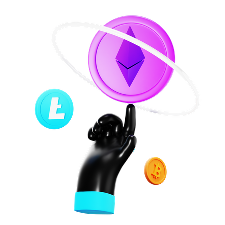 Touch Cryptocurrency  3D Icon