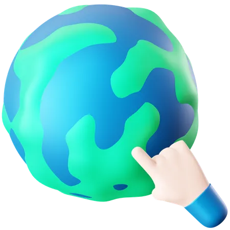 Toque no globo  3D Icon