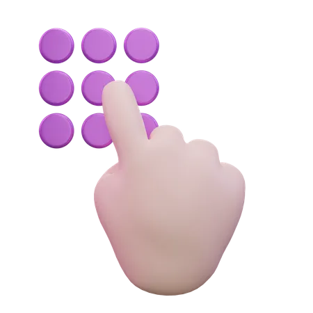 Touch Keypad Hand Gesture 3D Icon