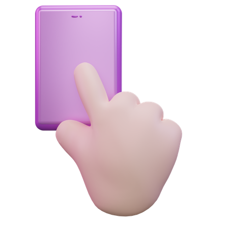 Touch Phone Hand Gesture  3D Icon