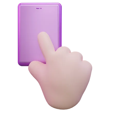 Touch Phone Hand Gesture  3D Icon