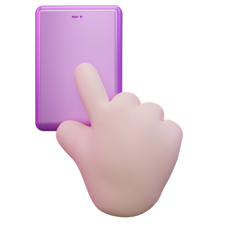 Touch Phone Hand Gesture 3D Icon