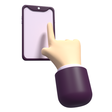 Touch Smartphone Hand  3D Icon