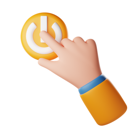 Touchez le geste de la main du bouton d'alimentation  3D Icon