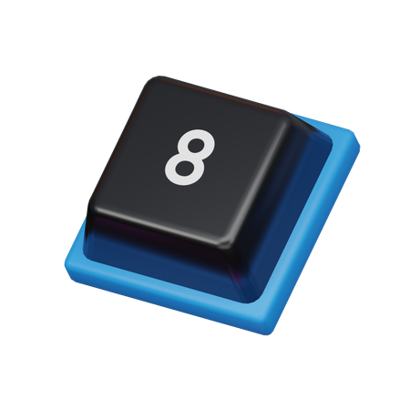 Touche numéro 8  3D Icon