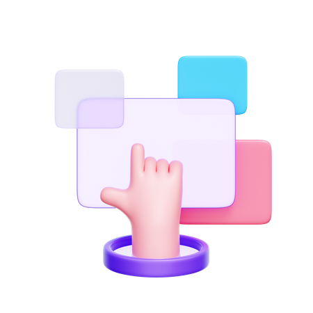 Toucher une interface virtuelle  3D Icon
