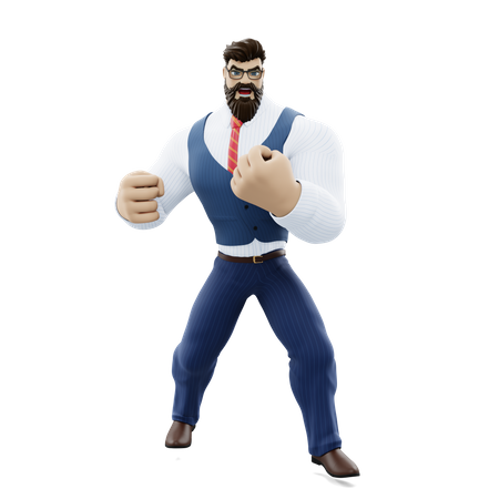 Tough Businessman  3D Icon