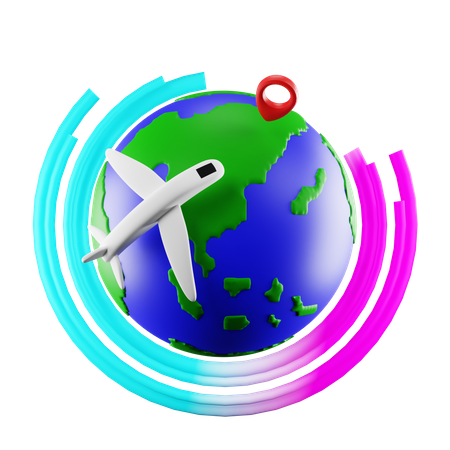 Tour du monde  3D Icon