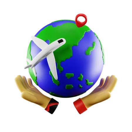 Tour du monde  3D Icon