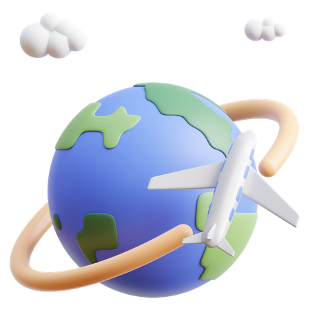 Tour du monde  3D Icon