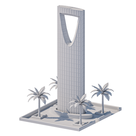 Kingdom Tower Riyad  3D Icon