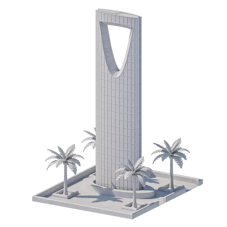 Kingdom Tower Riyad  3D Icon