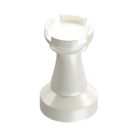 Tour, pièce d'échecs, blanc  3D Icon