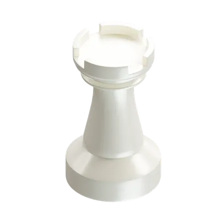 Tour, pièce d'échecs, blanc  3D Icon