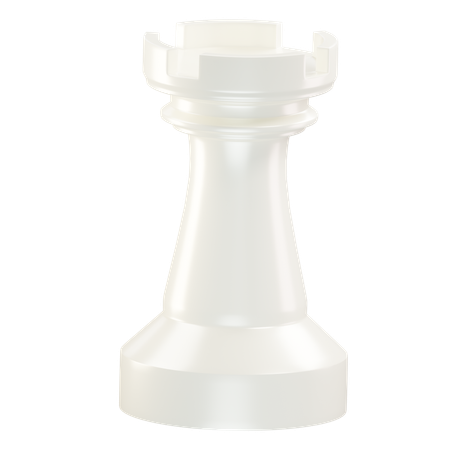 Tour, pièce d'échecs, blanc  3D Icon