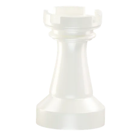 Tour, pièce d'échecs, blanc  3D Icon