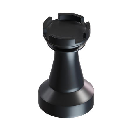 Tour, pièce d'échecs, noir  3D Icon