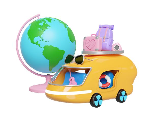Tourist Bus  3D Illustration