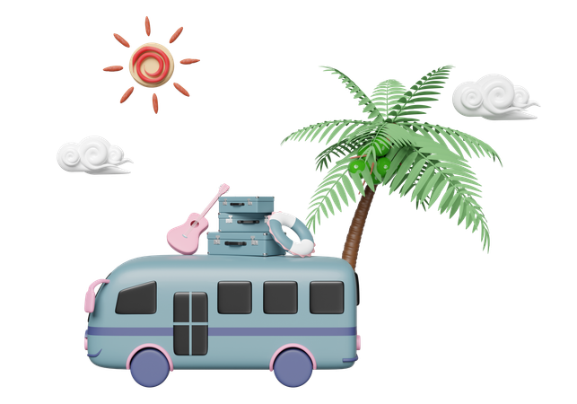 Tourist Bus  3D Icon