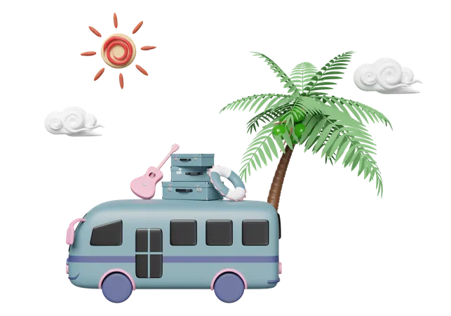 Tourist Bus  3D Icon