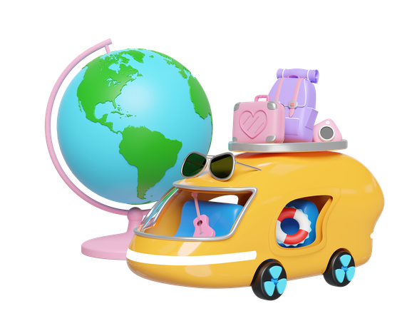 Tourist Bus  3D Illustration