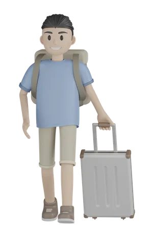 Tourist auf Reise  3D Illustration