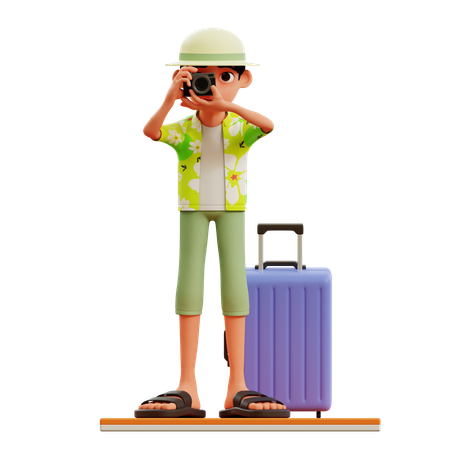 Tourist Taking Pictures With Camera  3D Icon