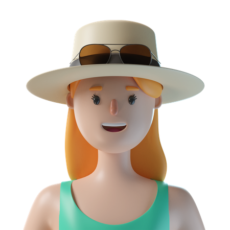 Tourist Woman 3D Icon