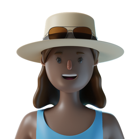 Femme touristique  3D Icon