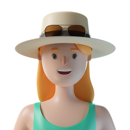 Femme touristique  3D Icon