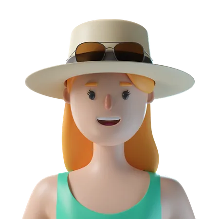 Femme touristique  3D Icon