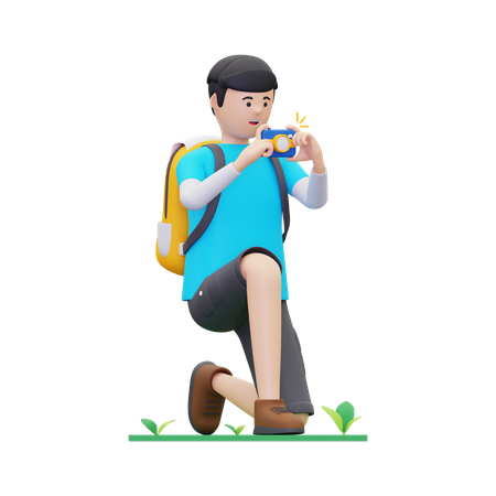 Tourists are taking pictures of something  3D Icon