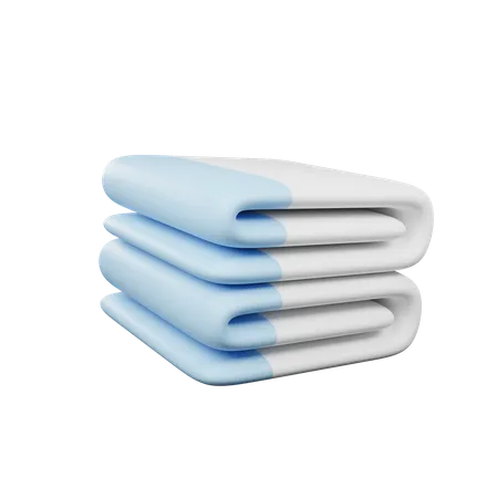 Stack Of Soft White Towel 3D Icon